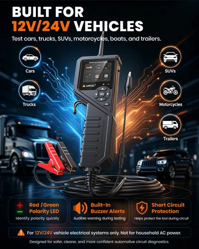 Vista 8 de PB600 Sonda de circuito de alimentación automotriz, buscador eléctrico Negro azabache