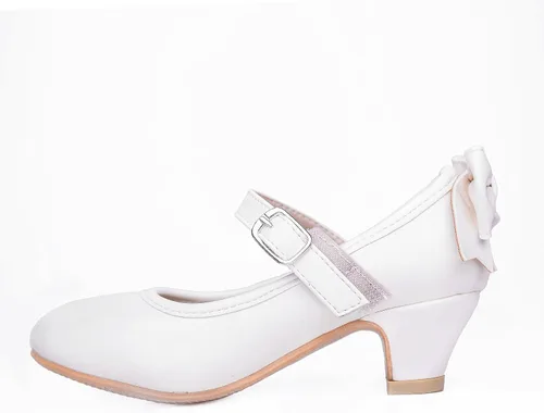 Vista 4 de Zapatos de vestir para niñas, zapatos de princesa de tacón bajo, zapatos planos Mary Jane para fiestas de bodas y niños pequeños