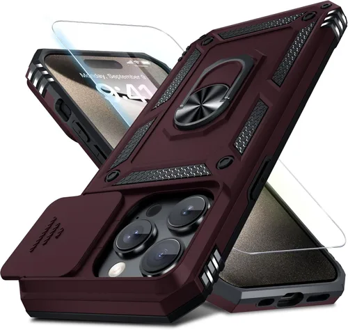 Vista 105 de Janmitta Funda para iPhone 8 Plus/7 Plus/6 Plus, Cubierta de Teléfono con Cubierta Deslizante Integrada para Lente de Cámara + Protector