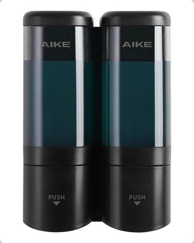 Vista 9 de AIKE Dispensador de champú y acondicionador,Dispensador de jabón 3 cámaras Blanco