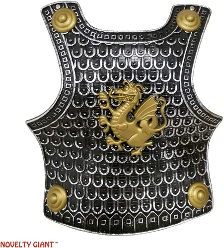 Vista 2 de Conjunto de traje de soldado de gladiador de armadura de caballero para niños 4 piezas