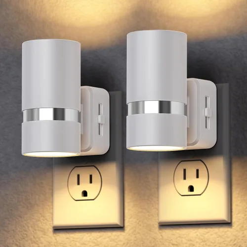 Vista 10 de DORESshop Luz nocturna LED brillante enchufable [2 unidades], luces nocturnas enchufables a la pared con sensor de atardecer a amanecer, luces