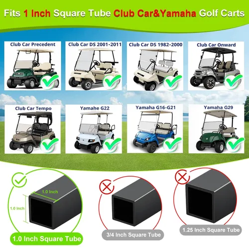 Vista 3 de Clips para parabrisas de carrito de golf, ajuste de banda de 1 x 1 pulgada, tubo para Club Car DS Club Car Precedent Tempo en adelante, carritos