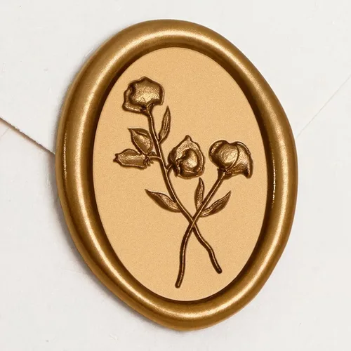 Vista 10 de UNIQOOO Adhesivos de Sello de Cera - (3 Diseños en 1 Paquete) Adhesivos de Sello para Sobre de Invitación de Boda, 60 Piezas Adhesivos
