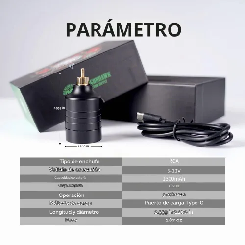 Vista 9 de Dragonhawk Kit de bolígrafo de tatuaje inalámbrico, máquina rotativa para Kit de tatuaje - 2