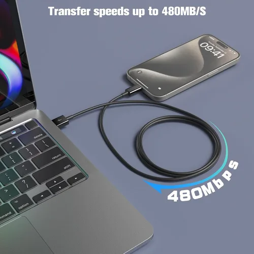 Vista 7 de Cable Carplay de coche para iPhone 17/16/15, iPhone 16/15 Plus17/16/15 Pro 17/16/15Pro Max, cargador USB A a USB C para Carplay USB C, cable USB C