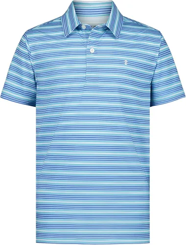 Vista 9 de Izod Boys' Performance Golf Grid Short Sleeve Stretch Collared Polo Shirt Atomizador Raya Azul