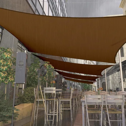 Vista 7 de Amgo Toldo parasol cuadrado rectangular marrón de 4 x 4 pies para hacer toldo UPF50+, 98% de bloqueo UV, resistente al agua, patio trasero o jardín