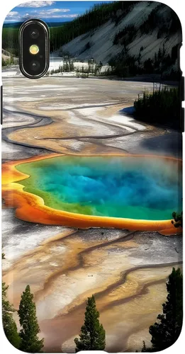 Vista 5 de Funda de vacaciones de verano para iPhone 16 Yellowstone National Park Rainbow geysers