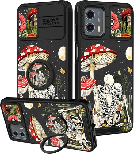 Vista 33 de Funermei Funda para Moto G Stylus 5G 2022, funda para teléfono con diseño de calavera de esqueleto para mujeres y niñas, diseño gótico, Como