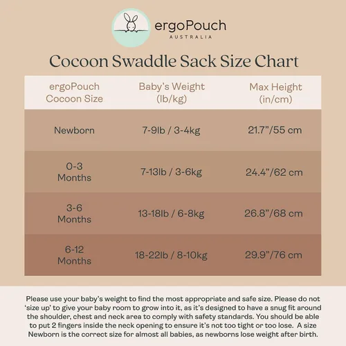 Vista 7 de ergoPouch Cocoon Swaddle Sack 0.2 TOG - Saco de dormir para bebé, ajuste suave y ceñido que ayuda a calmar el reflejo de sobresalto, ideal