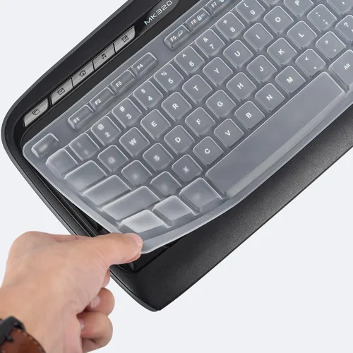 Vista 13 de Logitech MK320 K330 MK335 - Funda de teclado de silicona impermeable para Logitech MK320 MK335, color negro