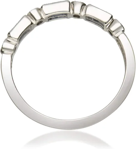 Vista 3 de Gin & Grace Anillo de compromiso de aniversario de aniversario de oro blanco de 10 quilates (I1, I2) y zafiro azul para mujer, zafiro