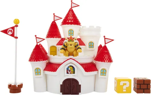 Vista 2 de Set de juego del Castillo del Reino de Setas de Super Mario con figura exclusiva de Bowser de 6.35 cm