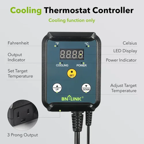 Vista 2 de Century controlador de termostato de refrigeración digital para dispositivo de refrigeración 40-108°F