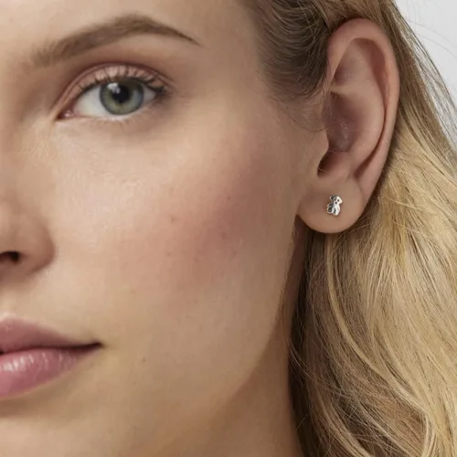 Vista 5 de TOUS Sterling Earrings for Women with Bear Motif, Size 5mm. Puppies Collection