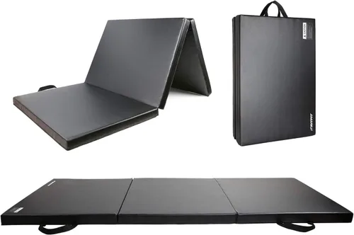 Vista 9 de RitFit Upgraded Folding Exercise Mat, 2 Inch Thick Gymnastics Mat Negro (2' x 8')