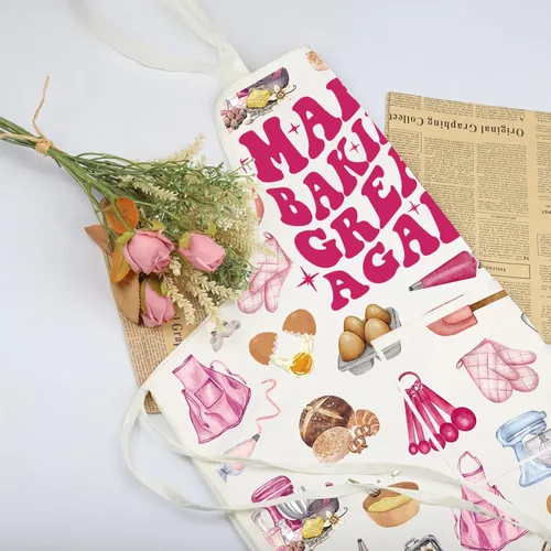 Vista 5 de VAMSII Regalo para amantes de la repostería, delantal para hornear con bolsillos, para cocinar, cocinero, regalo de cocina, delantal