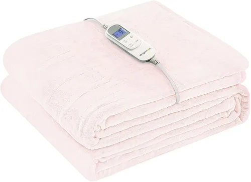 Vista 12 de Wapaneus Manta térmica eléctrica con bolsillo para los pies, con 10 niveles de calefacción y 4 ajustes de temporizador, 4 horas de apagado
