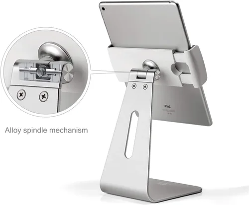 Vista 5 de Soporte para iPad Pro de rotación de 360°, aleación de aluminio, para iPad Pro de 7 a 13 pulgadas, iPad Air y iPad Mini Surface y Surface Pro