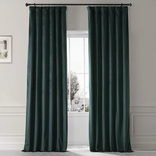Vista 28 de HPD Half Price Drapes - Cortinas de terciopelo de lujo con bloqueo de luz para dormitorio (1 panel), 50W X 84L, cortinas Hotel con bloqueo de luz