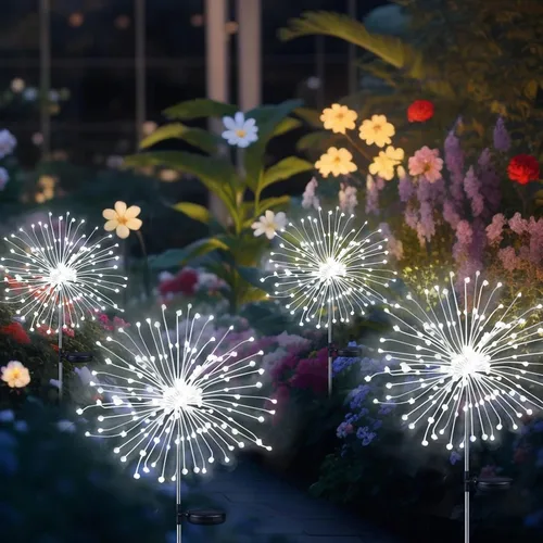 Vista 15 de 2026 Luces Solares Actualizadas para Exteriores, Juego de 8 Luces de Jardín Solares con 2 Modos, Luces de Luciérnaga al Aire Libre Impermeables