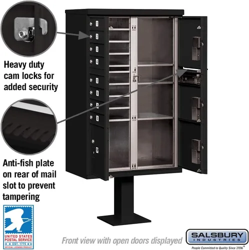 Vista 3 de Salsbury Industries 3306BLK-U 8 A Tamaño Puertas-Tipo VI-USPS Acceso Cluster Box Unidad Negro