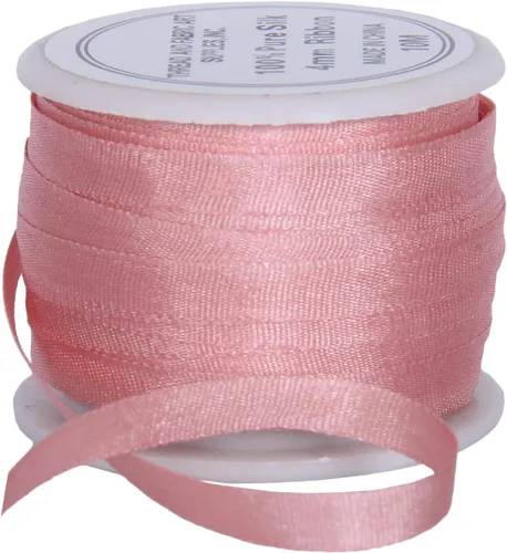 Vista 64 de Threadart Cinta de seda 100% pura - 3 tamaños - Docenas de colores - Castaño - 2 mm No. 524 Soft 100% pure silk ribbon on a single spool - perfect
