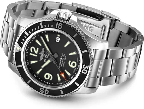 Vista 3 de Breitling Superocean reloj automático 44 negro dial reloj de los hombres A17367D71B1A1