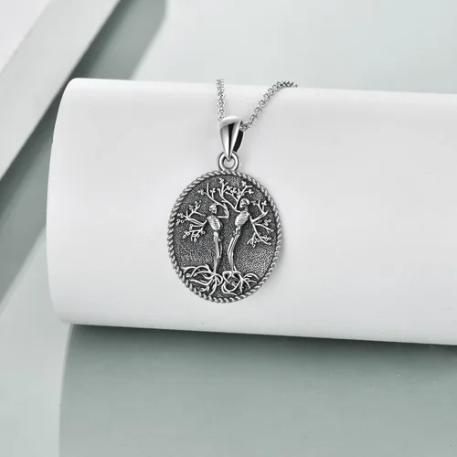 Vista 39 de ONEFINITY Collar de plata de ley 925 con diseño de árbol de la vida con colgante de nudo celta de concha de abulón para mujer