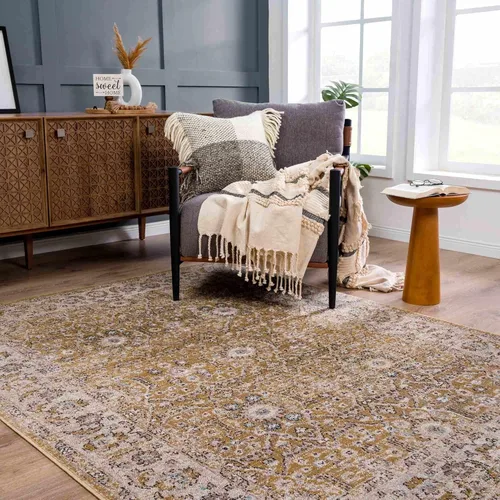 Vista 2 de Anana - Alfombra para sala de estar, dormitorio, color dorado, beige, 2 x 3 pies