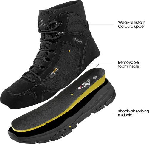 Vista 5 de NORTIV 8 Botas de trabajo tácticas militares ligeras para hombre, botas de combate para senderismo, motocicleta