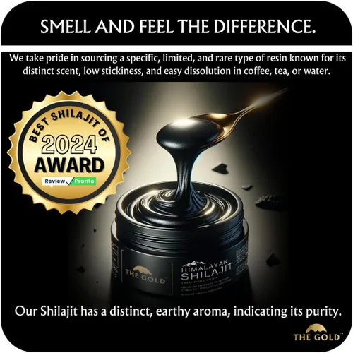 Vista 4 de THE GOLD Shilajit - Resina Shilajit Shilajit orgánica pura del Himalaya para hombres y mujeres, prueba de laboratorio en grado de Estados Unidos A+