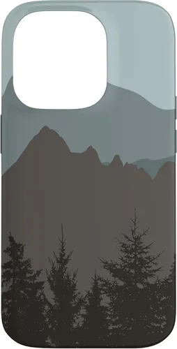 Vista 17 de Mountains Peaks - Carcasa para iPhone 17, diseño abstracto de paisaje natural, color gris y azul