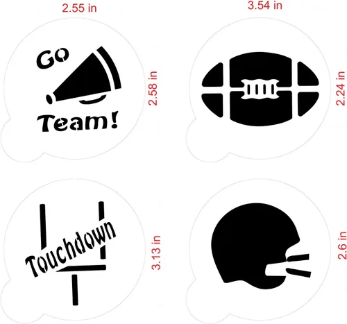 Vista 5 de Designer Stencils Plantillas grandes de galletas de fútbol, beige/semitransparentes