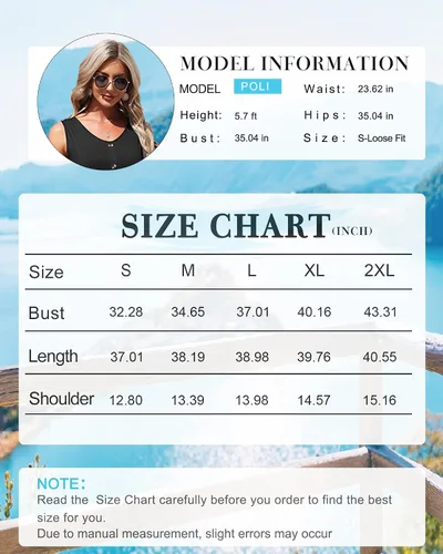 Vista 5 de MOLERANI Vestido de verano para mujer, sin mangas, casual, holgado, con botones, con bolsillos