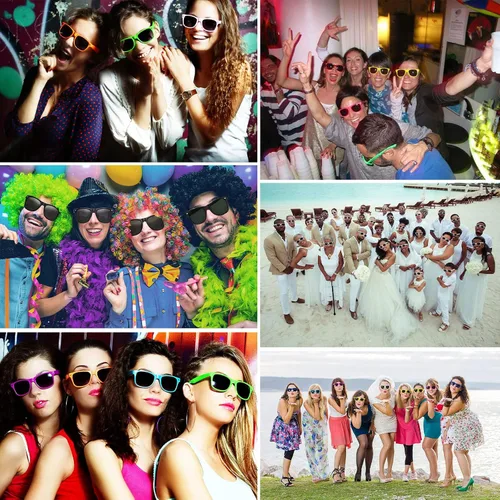 Vista 6 de QYVEWY 20 Pairs Wholesale Sunglasses for Men Women in Bulk Retro 70s 90s Adult Cheap Glasses for Party Supplies