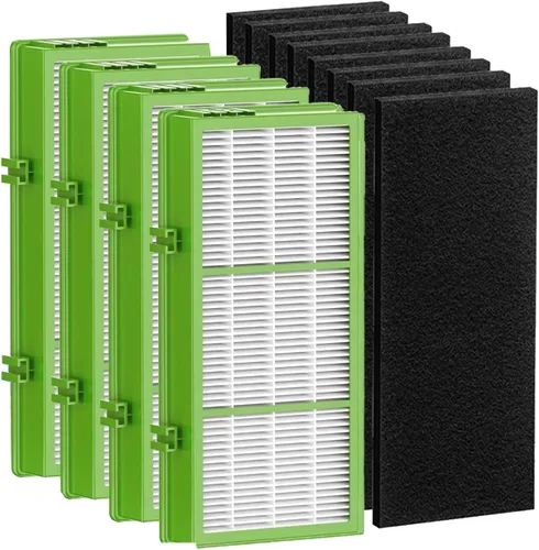 Vista 8 de Filtro de repuesto Aer1 para purificadores de aire Holmes AER1, 4 filtros de aire verdaderos + 8 filtros de refuerzo de carbono para piezas