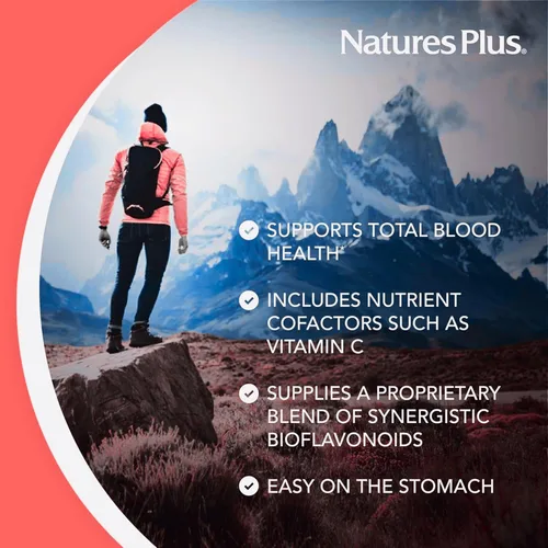 Vista 4 de NaturesPlus Hema-Plex Iron - 60 cápsulas de acción rápida - 85 mg de hierro quelado - Salud total de la sangre - con vitamina C y bioflavonoides