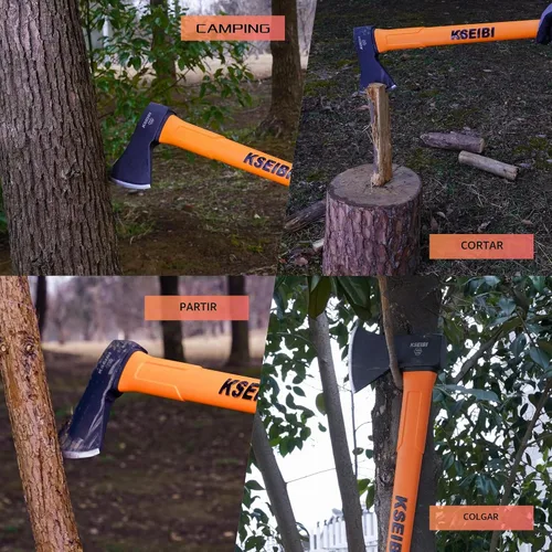 Vista 5 de KSEIBI - Hacha de división de 36 pulgadas - Acero al carbono forjado, hacha para cortar madera y leña, mazo de servicio pesado con mango ergonómico