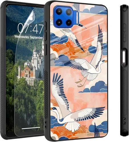 Vista 36 de Funda para Motorola Moto Edge 2022, cubierta trasera de vidrio templado con protector de pantalla, funda protectora a prueba de golpes para Motorola