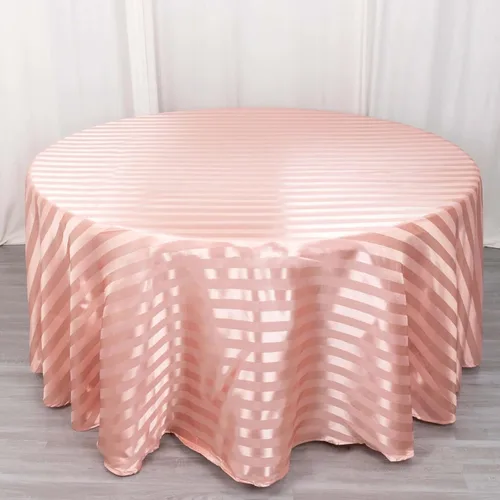 Vista 13 de Efavormart - Mantel redondo de satén a rayas blancas y negras de 120 pulgadas sin costuras para decoración de bodas, fiestas, eventos Negro