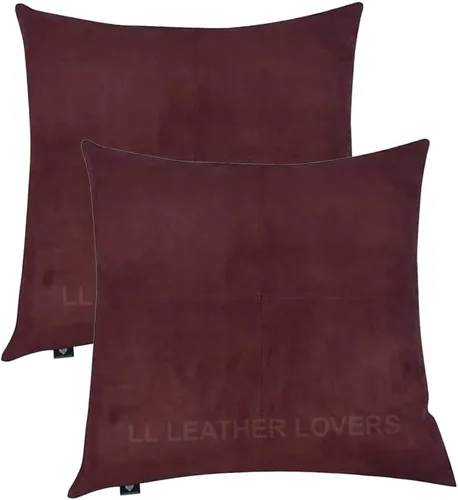 Vista 8 de LL LEATHER LOVERS Funda de almohada de piel de cordero - Funda de cojín para sofá, fundas decorativas para sala de estar y dormitorio, 20 x 20 Negro
