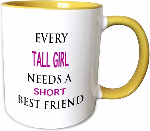 Vista 10 de 3dRose EVERY TALL GIRL NEEDS A SHORT BEST FRIEND 11oz Two-Tone Blue Mug