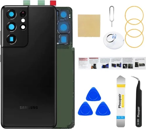 Vista 26 de Reemplazo de cristal trasero para Samsung Galaxy S24 con kit de herramientas de reparación profesional (Amber Yellow)