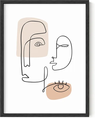 Vista 47 de HAUS AND HUES Arte de pared minimalista - Dibujo moderno de líneas abstractas, impresión de boceto femenino simple, obra de arte para el hogar