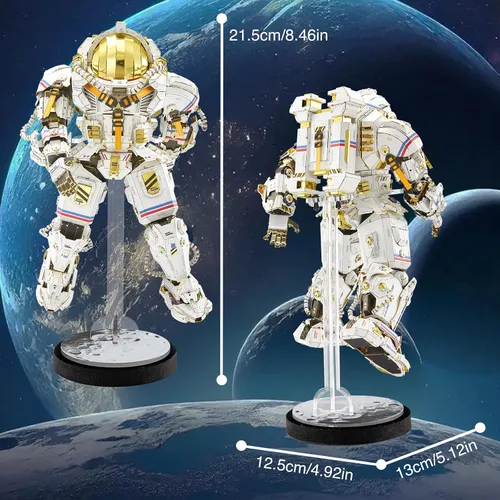 Vista 6 de Piececool Rompecabezas de metal 3D para adultos, kit de modelo de traje espacial de astronautas, traje espacial de alta calidad, kits