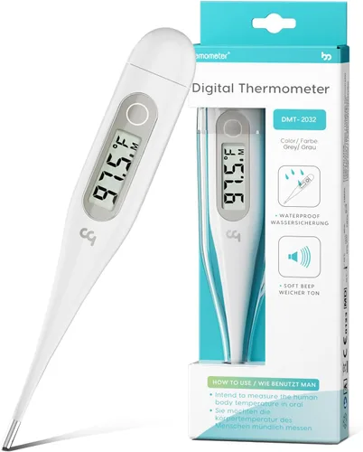 Vista 9 de Termómetro Femometer para adultos y niños, termómetro digital con alerta de fiebre, recuperación de memoria, C/F intercambiable, para uso oral