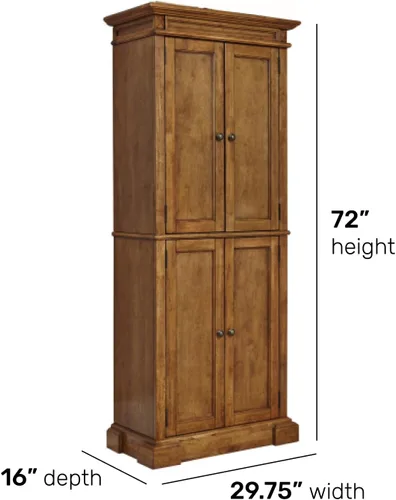 Vista 3 de Homestyles Americana - Despensa de roble envejecido, 72 pulgadas de alto