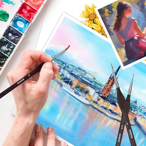 Vista 7 de 5 pinceles de pintura en miniatura para detalles finos, pinceles de pintura para detalles, pinceles pequeños para arte, manualidades, acrílico